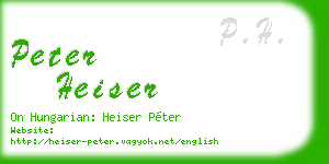 peter heiser business card